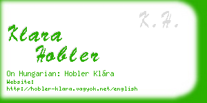 klara hobler business card